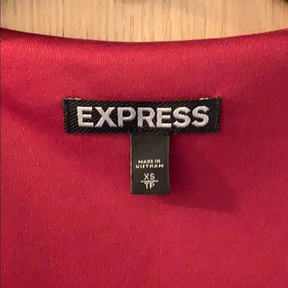 Express Deep Red Long Sleeve Front Zip Romper - Picture 6 of 7